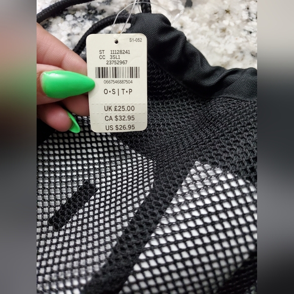 Victorias Secret PINK Drawstring Backpack Black & Silver. NEW! - Picture 3 of 4